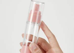Quality UV Plating 100ML Cosmetic Airless Bottle Transparent With Pink Spray Pump wholesale
