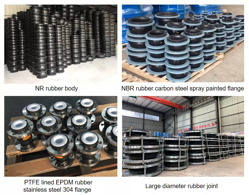 EPDM NR NBR rubber DIN ANIS carbon steel flange type single sphere rubber expansion joint