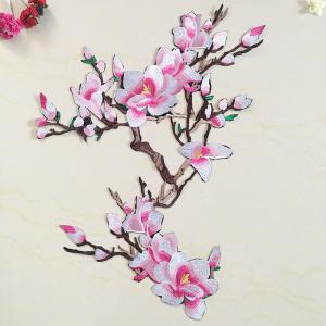Quality Hot Fix Motif mangnolia Embroidery Lace Flower for Cheongsam wholesale
