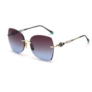 Quality Stylish Exquisite Drive Car Rimless Gradient Sunglasses UV400 Polarized wholesale