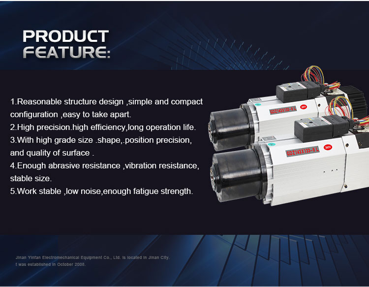 Woodworking Engraving and Milling ISO30 Air-Cooled Spindle with Automatic Tool Change
