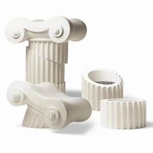 Quality Classic Vintage FRP Roman Column Gear Outdoor Small Round Coffee Table wholesale