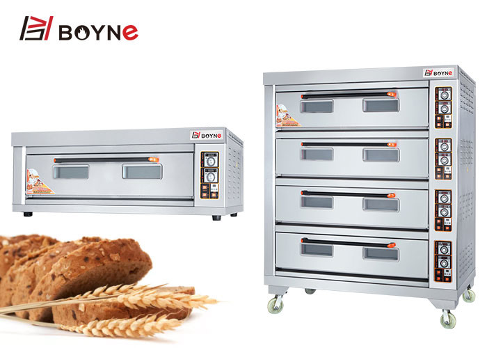 Big Capacity Electric Stainless Steel Four Deck Twelve Trays Bakery Deck Oven