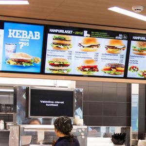 Quality 43&quot; Custom Indoor Digital Menu Boards Display FHD Lcd Restaurant Food wholesale