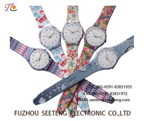 Quality Children's watch with PVC strap Mixed color strap customized for promotion fashion watch multi-colour printing wholesale