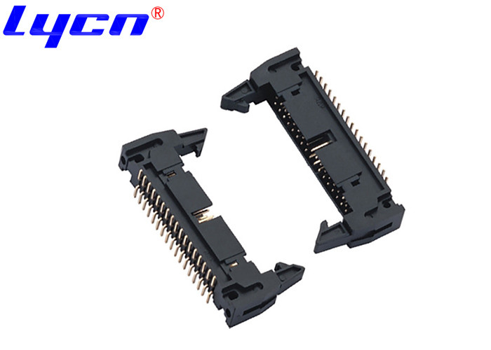 Gold Flash Ejector Latch Header PA9T 2.54mm 2mm Pitch Header 1000 V AV / Minute