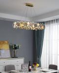 Modern chandelier lighting smoke gray glass round luxury crystal ceiling