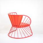 Basket Metal Frame Dining Chairs Red Italian Minimalist Coffee Shop 76x64x69cm