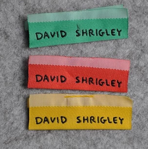 Custom Logo Personalized Apparel Labels Glue Adhesive Sticker Iron On Woven Labels