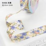 Floral Blossom Printed Cotton Ribbon 25mm Personalized Gift Ribbon