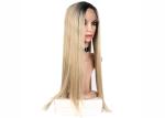 Synthetic Fiber Colored Hair Wigs , 130% Density Black Blond Mixed Color Wigs