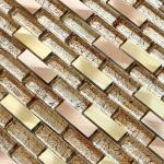 Euro high grade style glass mix metal mosaic puzzle pattern perfect for counter