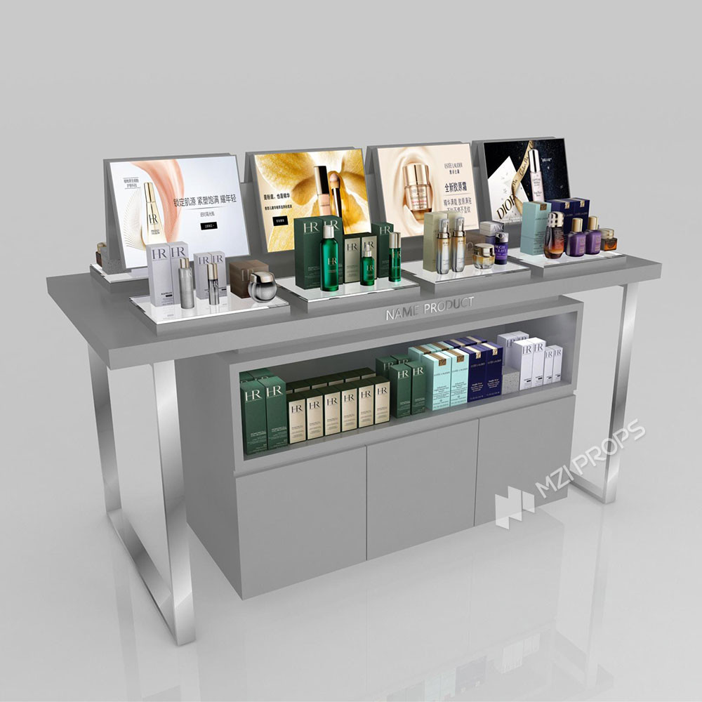 GDR06-CMM01 Beauty Display Stand with Compartmentalized Display Space and Luxurious Style for Mall Promotion Area