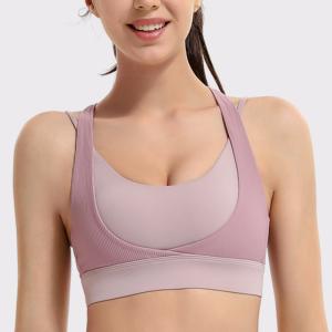 Quality XL Fitness 75% Nylon Gather Training Yoga Vest Rib Women Lingerie wholesale