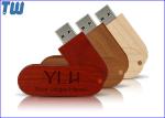 Rotating Wooded Bamboo Material 16GB USB Pendrive 3D Laser Logo