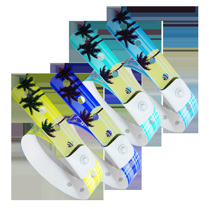 Plastic Vinyl Personalised Event Wristbands Secure Elastic Reflective