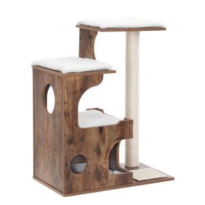 Quality Fantasy Solid Wood Songmics Cat Tree Affordable Medium Three Bed Cave Equipped wholesale