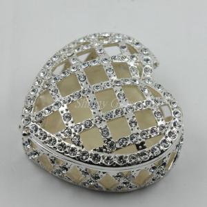 Quality Shinny Gifts Handmade Plywood Jewelry Box Heart-shaped Box Decorative Jewelry Box Metal wholesale
