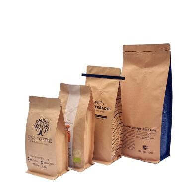 Eco Friendly Customized Logo Promotional Stand Up Kraft Paper Bag for Coffee/Tea Packing