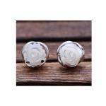 Sterling Silver Mother of Pearl Stud Earrings(XH022915W)