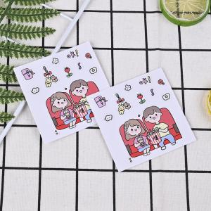 Quality 0.08mm Vinyl Cartoon Stickers Milky White PVC Custom Waterproof Stickers wholesale