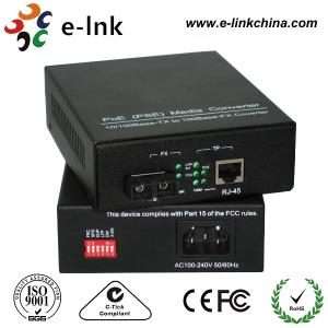 Quality 10 / 100 / 1000M Multimode POE Fiber Media Converter With 15.4w Internal Power wholesale