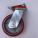 125 mm Swivel Red Polyurethane Tread Iron Caster