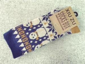 Quality Graceful customized christmas snowman design winter acrylic AZO-free socks for female wholesale
