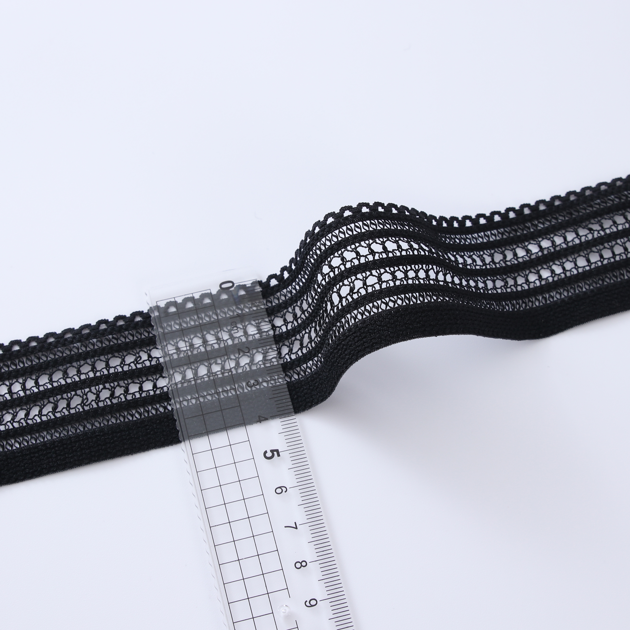 Custom Nylon Jacquard Cotton Lace Embroidered Elastic Band Woven Tape Webbing