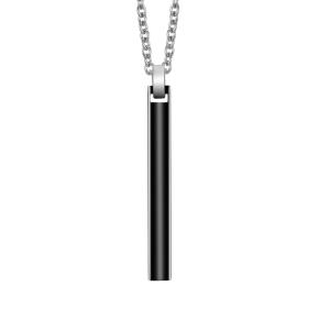 Quality Long Dagger Pencil Pendant Necklace for Men Black Stainless Steel Cross Necklace wholesale