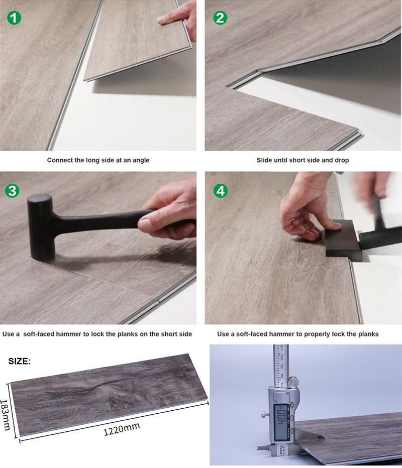 DP-W82295-4 Grey Anti Termite Scratch Resistance SPC Flooring Plank Positano Oak