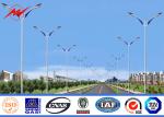 12M S345 Hot Dip Galvanized Street Light Poles Highway Steel Poles With Cross