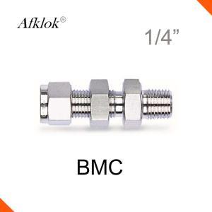 Quality Bulkhead Union Double Ferrule Tube Fitting 1/4&quot; 3/8&quot; 1/2&quot; Union Pipe Fittings Connector wholesale