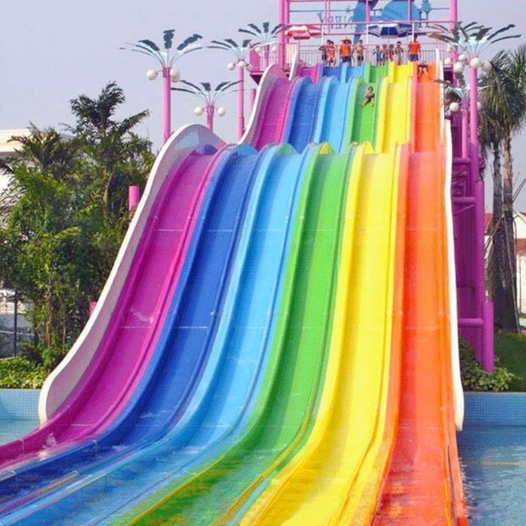 Colorful Fiberglass Park Equipment Racing Water Slide for Swimming Pool