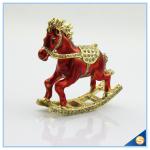 Enamel Metal Trojan Shape Trinket Box Animal Series Rhinestone Jewelry Box