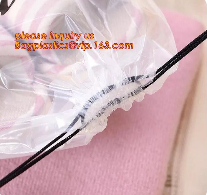 Biodegradable drawstring laundry poly bag with printing,Logo Printed Poly Drawstring Hotel/Travel Laundry Plastic bag