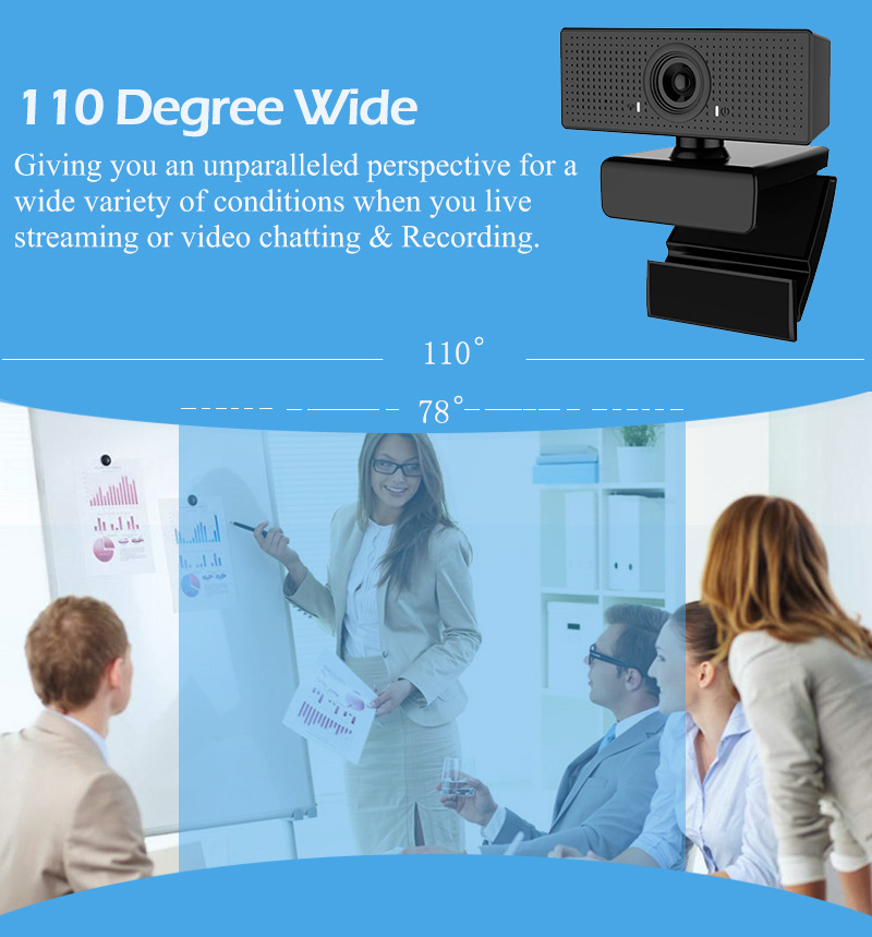 110 degree wide usb webcam building in Noise reducing MIC For PC Computer
