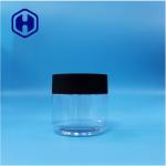 Round Food Grade Clear PET Plastic Candy Cookie Dried Blueberries Jar Black Cap