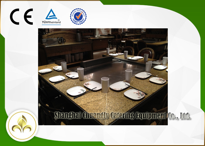 9 Seats Indoor Outdoor Teppanyaki Hibachi Grill Table For Hotel / Food Plaza / Restaurant / Bar