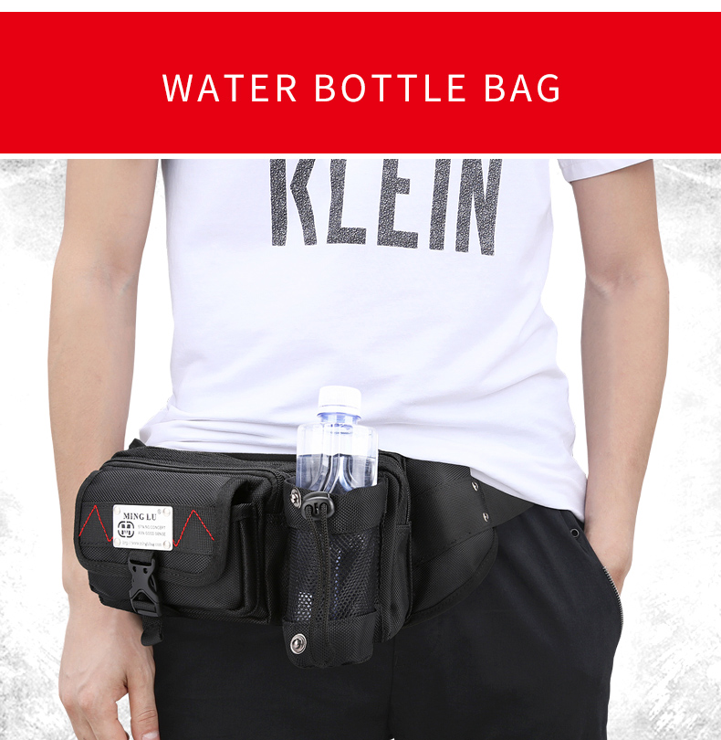 Leisure Style Men'S Outdoor Waterproof Waist Bag Length 27cm Lightweight