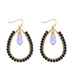 Grape Seeds Drop Shaped Handmade Beads Earring Multi Colors