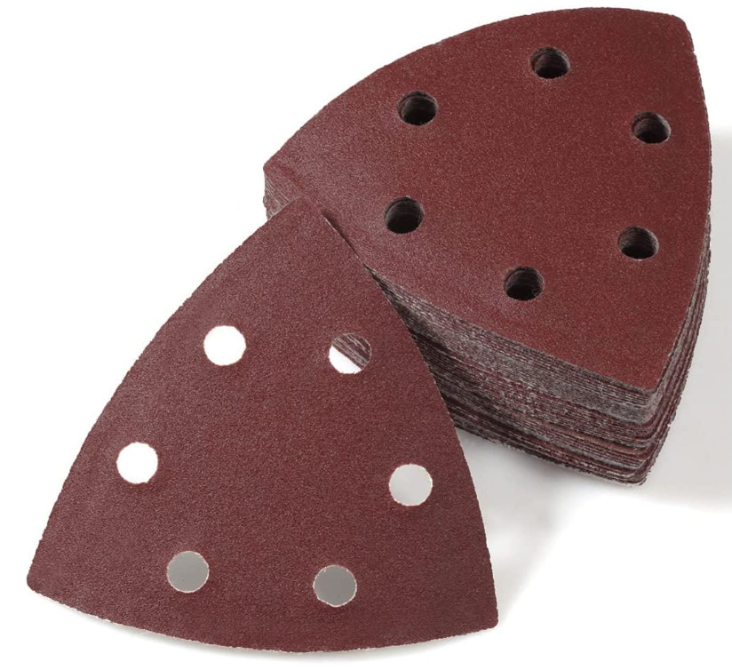 100pcs Triangular Sanding Pads Hook And Loop Sanding Sheet For Wood