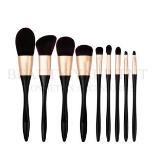 Quality ISO14000 Full Face Makeup Brush Set With Matte Gold Color Aluminum Ferrule wholesale