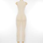 Elegant Womens Party Maxi Dresses All Match Net Yarn Perspective Sleeveless