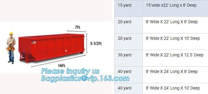 12Mill Open Top Dumpster Drawstring Container Liners,12Mil Reusable Open Top Drawstring Dumpster Container Liner, BAGEAS