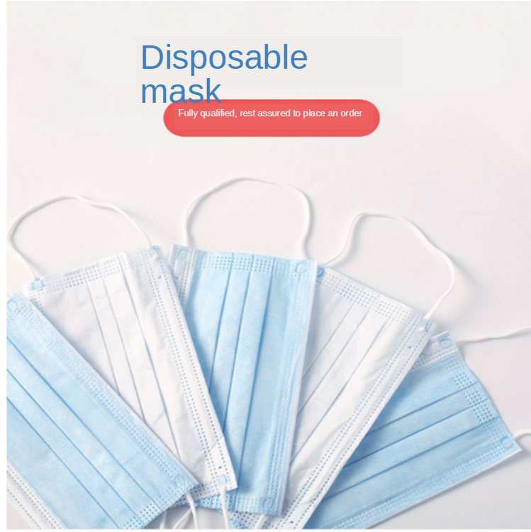 White Blue Disposable Non Woven Face Mask Ear Hook Headband Adjustable