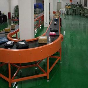 Quality 220V 90 Degree Curve Conveyor 3mm Thickness Belt Adjustable Foot Cup wholesale