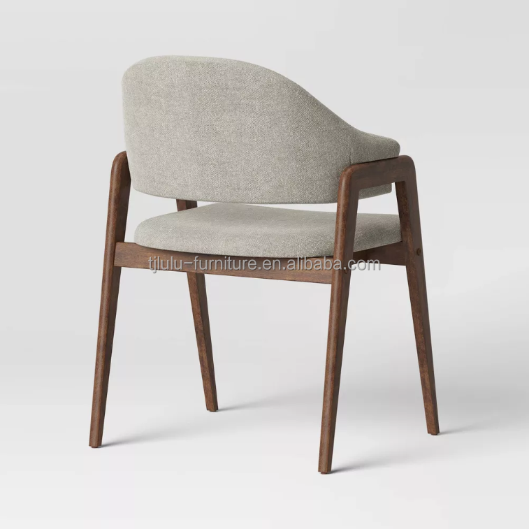 Home Furniture Top Quantity Modern Fabric Wood Armrest Chair for Hotel and Dining in Restaurant