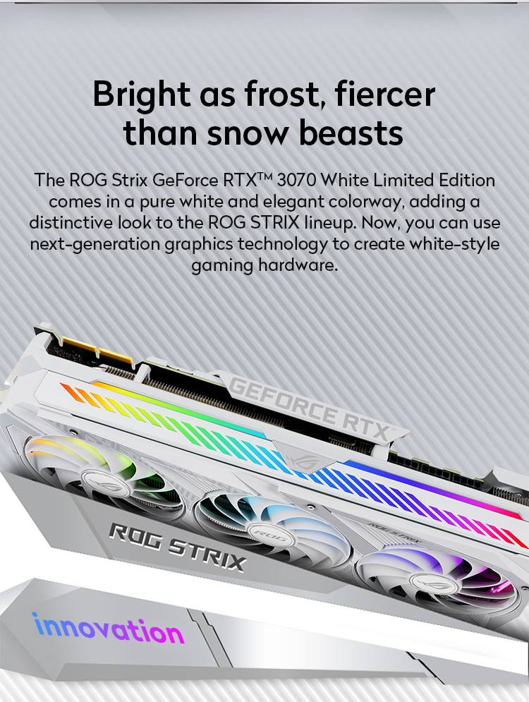 Computer Desktop Graphics Card ROG-STRIX-RTX3070-O8G-WHITE HDMI Outputs