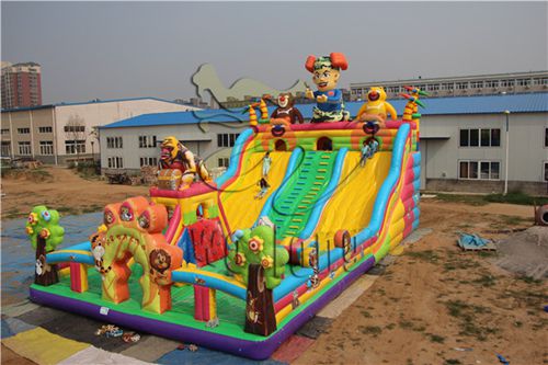 new design custom cartoon inflatable slide